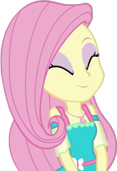 Size: 667x977 | Tagged: safe, edit, edited screencap, screencap, character:fluttershy, species:human, my little pony:equestria girls, background removed, cheerful, cute, eyes closed, eyeshadow, female, makeup, pleased, shyabetes, simple background, solo, transparent background