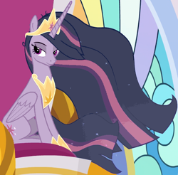 Size: 622x611 | Tagged: safe, edit, edited screencap, screencap, character:mean twilight sparkle, character:twilight sparkle, character:twilight sparkle (alicorn), species:alicorn, species:pony, episode:the last problem, episode:the mean 6, g4, my little pony: friendship is magic, bad end, cropped, crown, equestria is doomed, female, jewelry, princess mean twilight 2.0, princess twilight 2.0, regalia, solo