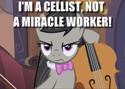 Size: 1319x934 | Tagged: safe, edit, edited screencap, screencap, character:octavia melody, episode:slice of life, g4, my little pony: friendship is magic, caption, cello, cropped, female, image macro, leonard mccoy, musical instrument, solo, star trek, text