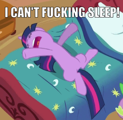 Size: 479x469 | Tagged: safe, edit, edited screencap, screencap, character:spike, character:twilight sparkle, episode:lesson zero, g4, my little pony: friendship is magic, animated, caption, cropped, image macro, insomnia, solo focus, tantrum, text, vulgar