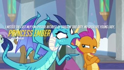 Size: 720x405 | Tagged: safe, edit, edited screencap, screencap, character:princess ember, character:smolder, species:dragon, episode:school daze, g4, my little pony: friendship is magic, dragoness, dragonlord, female, overwatch