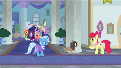 Size: 1920x1080 | Tagged: safe, edit, edited screencap, screencap, character:apple bloom, character:luster dawn, character:silverstream, character:spike, character:starlight glimmer, character:sunburst, character:trixie, character:twilight sparkle, character:twilight sparkle (alicorn), species:alicorn, species:dragon, species:earth pony, species:griffon, species:hippogriff, species:pony, species:unicorn, episode:the last problem, g4, my little pony: friendship is magic, background griffon, counselor trixie, crown, curious, ethereal mane, garrick, gigachad spike, goldie delicious' scarf, happy, headmare starlight, jewelry, lidded eyes, older, older apple bloom, older silverstream, older spike, older starlight glimmer, older sunburst, older trixie, older twilight, princess twilight 2.0, regalia, removed eyebag edit, school of friendship, smiling, surprised, winged spike