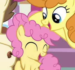 Size: 770x726 | Tagged: safe, edit, edited screencap, screencap, character:li'l cheese, character:pound cake, character:pumpkin cake, species:pony, episode:the last problem, g4, my little pony: friendship is magic, cake twins, cropped, hoof on head, siblings, twins
