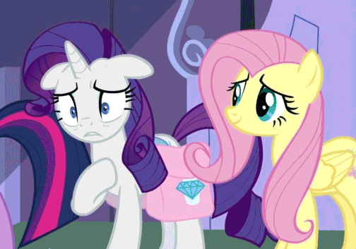 Size: 504x353 | Tagged: safe, edit, edited screencap, screencap, character:fluttershy, character:rarity, character:twilight sparkle, character:twilight sparkle (alicorn), species:alicorn, species:pony, episode:the ending of the end, g4, my little pony: friendship is magic, and then there's rarity, animated, blushing, canterlot, comforting, cute, faint, female, floppy ears, marshmelodrama, rarara, raribetes, rarity being rarity, saddle bag, shipping fuel, shyabetes, twiabetes, wing hands, wings