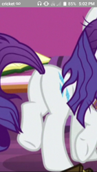 Size: 480x854 | Tagged: safe, edit, edited screencap, screencap, character:rarity, species:pony, episode:friendship university, g4, my little pony: friendship is magic, butt, cropped, female, mare, messy mane, plot, rearity, solo