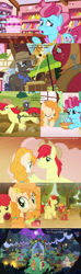 Size: 1280x4320 | Tagged: safe, edit, edited screencap, screencap, character:apple bloom, character:big mcintosh, character:bright mac, character:burnt oak, character:cup cake, character:mayor mare, character:pear butter, species:earth pony, species:pony, ship:brightbutter, episode:going to seed, episode:the perfect pear, g4, my little pony: friendship is magic, adorabloom, apple, apple tree, barrel, brightabetes, cake, candle, colt, crying, cute, feels, female, filly, foal, food, hay bale, lantern, link in the description, little macintosh, lyrics, macabetes, male, mare, mare in the moon, marriage, moon, mouth hold, pear, pear tree, pearabetes, plow, ray henderson, sad, shipping, song reference, stallion, straight, sugarcube corner, sweet apple acres, text, that old gang of mine, tree, wedding, younger