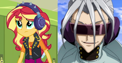 Size: 1100x576 | Tagged: safe, edit, edited screencap, screencap, character:sunset shimmer, episode:overpowered, g4, my little pony: equestria girls, my little pony:equestria girls, code geass, headphones, mao (code geass)
