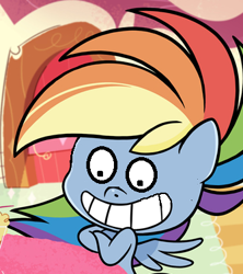 Size: 335x377 | Tagged: safe, edit, edited screencap, screencap, character:rainbow dash, species:pegasus, species:pony, my little pony:pony life, cropped, female, mare, solo, wide eyes