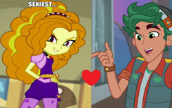 Size: 2000x1256 | Tagged: safe, edit, edited screencap, screencap, character:adagio dazzle, character:timber spruce, episode:star crossed, equestria girls:rainbow rocks, g4, my little pony: equestria girls, my little pony:equestria girls, female, male, shipping, shipping domino, straight, timberdazzle