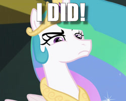 Size: 867x695 | Tagged: safe, edit, edited screencap, screencap, character:princess celestia, equestria girls:forgotten friendship, g4, my little pony: equestria girls, my little pony:equestria girls, caption, celestia is not amused, cropped, female, glare, image macro, now you fucked up, reaction image, solo, text, unamused