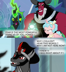 Size: 1280x1400 | Tagged: safe, edit, edited screencap, screencap, character:cozy glow, character:king sombra, character:lord tirek, character:queen chrysalis, species:alicorn, species:centaur, species:changeling, species:pony, species:unicorn, episode:the beginning of the end, episode:the ending of the end, g4, my little pony: friendship is magic, alicornified, changeling queen, cozycorn, engrish, female, filly, male, race swap, ultimate chrysalis