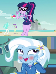 Size: 329x436 | Tagged: safe, edit, edited screencap, screencap, character:trixie, character:twilight sparkle, character:twilight sparkle (scitwi), species:eqg human, ship:twixie, equestria girls:forgotten friendship, g4, my little pony: equestria girls, my little pony:equestria girls, female, lesbian, sci-twixie, shipping