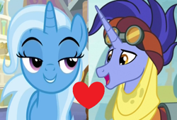 Size: 540x365 | Tagged: safe, edit, edited screencap, screencap, character:hoo'far, character:trixie, species:pony, ship:trixfar, episode:a horse shoe-in, episode:on the road to friendship, g4, my little pony: friendship is magic, female, male, shipping, shipping domino, straight