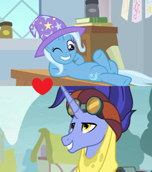 Size: 1272x1440 | Tagged: safe, edit, edited screencap, screencap, character:hoo'far, character:trixie, species:pony, ship:trixfar, episode:a horse shoe-in, episode:on the road to friendship, g4, my little pony: friendship is magic, female, male, shipping, shipping domino, straight