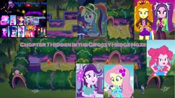 Size: 2048x1153 | Tagged: safe, edit, edited screencap, screencap, character:adagio dazzle, character:aria blaze, character:fluttershy, character:microchips, character:pinkie pie, character:rainbow dash, character:sonata dusk, character:starlight glimmer, character:sunset shimmer, character:supernova zap, character:twilight sparkle, character:twilight sparkle (scitwi), character:vignette valencia, character:wiz kid, species:eqg human, episode:accountibilibuddies, episode:festival filters, equestria girls:mirror magic, equestria girls:sunset's backstage pass, g4, my little pony: equestria girls, my little pony:equestria girls, spoiler:choose your own ending (season 2), spoiler:eqg series (season 2), spoiler:eqg specials, accountibilibuddies: rainbow dash, dirk thistleweed, fanfic, fanfic art, fanfic cover, female, maze, neon garden maze, supernova zap, vignette valencia, wiz kid