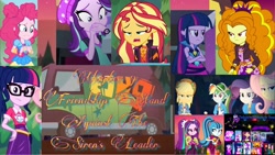 Size: 2048x1153 | Tagged: safe, edit, edited screencap, screencap, character:adagio dazzle, character:applejack, character:aria blaze, character:fluttershy, character:pinkie pie, character:rainbow dash, character:rarity, character:sonata dusk, character:starlight glimmer, character:twilight sparkle, character:twilight sparkle (scitwi), species:eqg human, episode:wake up!, equestria girls:mirror magic, equestria girls:rainbow rocks, equestria girls:sunset's backstage pass, g4, my little pony: equestria girls, my little pony:equestria girls, spoiler:choose your own ending (season 2), spoiler:eqg series (season 2), spoiler:eqg specials, angry, clothing, fanfic, fanfic art, fanfic cover, glare, glasses, hat, the dazzlings, van, wake up!: rainbow dash