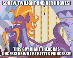 Size: 624x500 | Tagged: safe, edit, edited screencap, screencap, character:steven magnet, species:sea serpent, episode:slice of life, g4, my little pony: friendship is magic, caption, cropped, facial hair, image macro, imgflip, implied twilight sparkle, lidded eyes, male, meme, moustache, open mouth, shitposting, smiling, solo, stupid sexy steven magnet, text
