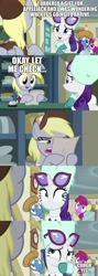 Size: 1920x5400 | Tagged: safe, edit, edited screencap, screencap, character:derpy hooves, character:rarity, species:pegasus, species:pony, species:unicorn, episode:best gift ever, g4, my little pony: friendship is magic, comic, female, implied lesbian, implied rarijack, implied sex toy, implied shipping, meme, post office, screencap comic, template
