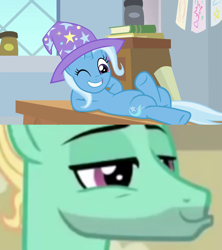 Size: 1280x1444 | Tagged: safe, edit, screencap, character:trixie, character:zephyr breeze, episode:a horse shoe-in, episode:flutter brutter, g4, my little pony: friendship is magic, female, male, shipping, straight, trixbreeze