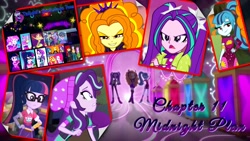 Size: 3840x2160 | Tagged: safe, edit, edited screencap, screencap, character:adagio dazzle, character:aria blaze, character:cranky doodle donkey, character:kiwi lollipop, character:microchips, character:pinkie pie, character:princess celestia, character:princess luna, character:principal celestia, character:sonata dusk, character:starlight glimmer, character:sunset shimmer, character:supernova zap, character:twilight sparkle, character:twilight sparkle (scitwi), character:vice principal luna, character:vignette valencia, species:dog, species:eqg human, episode:find the magic, episode:how to backstage, episode:inclement leather, episode:lost and pound, episode:the road less scheduled, equestria girls:mirror magic, equestria girls:sunset's backstage pass, g4, my little pony: equestria girls, my little pony:equestria girls, spoiler:eqg series (season 2), spoiler:eqg specials, background human, clothing, dirk thistleweed, fanfic, fanfic art, fanfic cover, inclement leather: vignette valencia, kiwi lollipop, princess thunder guts, supernova zap, the dazzlings, the road less scheduled: celestia, the road less scheduled: microchips, vice principal luna, vignette valencia