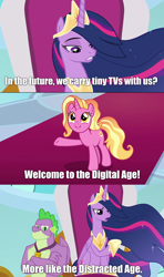 Size: 1280x2160 | Tagged: safe, edit, edited screencap, screencap, character:luster dawn, character:spike, character:twilight sparkle, character:twilight sparkle (alicorn), species:alicorn, species:pony, episode:the last problem, g4, my little pony: friendship is magic, caption, comic, image macro, meme, millennial luster dawn, mortal kombat, mortal kombat 11, older, older spike, princess twilight 2.0, savage, screencap comic, text