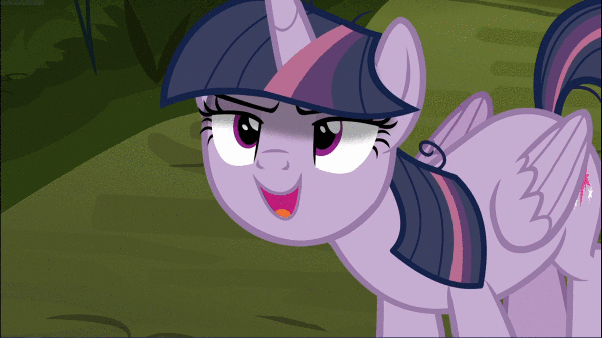 Size: 1200x674 | Tagged: safe, edit, screencap, character:mean twilight sparkle, episode:the mean 6, g4, my little pony: friendship is magic, animated, cropped, gif, giggity, kubrick stare, open mouth, sinister, solo