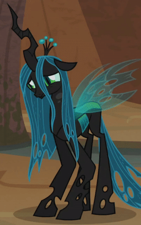 Size: 282x450 | Tagged: safe, edit, edited screencap, screencap, character:queen chrysalis, species:changeling, species:pony, episode:frenemies, g4, my little pony: friendship is magic, ..., acting, adorkable, animated, anxiety, avoiding eye contact, awkward, changeling queen, cropped, crown, cute, cutealis, dork, dorkalis, evil lair, fear, female, frown, gif, grogar's lair, insecure, jewelry, lair, looking away, loop, mare, nervous, out of character, out of context, precious, regalia, sad, sadorable, shy, silly, silly changeling, silly pony, solo, spread wings, standing, wings