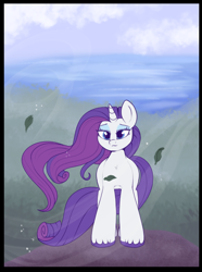 Size: 754x1011 | Tagged: safe, artist:lulubell, character:rarity, species:pony, species:unicorn, female, long hair, long mane, loose hair, mane, mare, solo, stupid sexy rarity, unshorn fetlocks, windswept hair, windswept mane, windswept tail