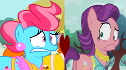 Size: 1900x1056 | Tagged: safe, edit, edited screencap, screencap, character:cup cake, character:spoiled rich, episode:crusaders of the lost mark, episode:mmmystery on the friendship express, g4, my little pony: friendship is magic, female, heart, infidelity, lesbian, shipping, shipping domino, spoiledcake