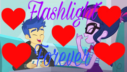 Size: 1280x720 | Tagged: safe, edit, edited screencap, screencap, character:flash sentry, character:twilight sparkle, character:twilight sparkle (scitwi), species:eqg human, ship:flashlight, episode:pinkie pie: snack psychic, g4, my little pony: equestria girls, my little pony:equestria girls, female, male, sciflash, shipping, straight