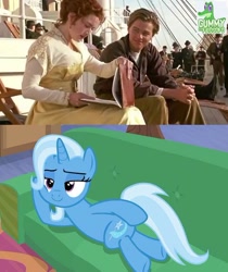 Size: 502x597 | Tagged: safe, edit, screencap, character:trixie, episode:on the road to friendship, draw me like one of your french girls, kate winslet, leonardo dicaprio, meme, reference, titanic