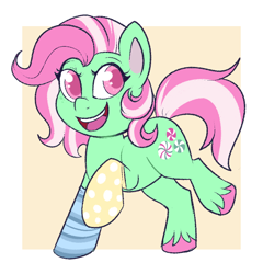 Size: 746x778 | Tagged: safe, artist:lulubell, character:minty, species:pony, my little pony:pony life, clothing, cute, female, mintabetes, socks, solo, that pony sure does love socks