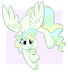 Size: 781x832 | Tagged: safe, artist:lulubell, character:vapor trail, species:pegasus, species:pony, g4, female, flying, mare, simple background, solo, unshorn fetlocks