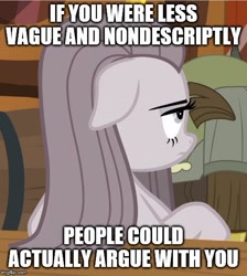 Size: 500x557 | Tagged: safe, edit, edited screencap, screencap, character:pinkamena diane pie, character:pinkie pie, species:earth pony, species:pony, episode:yakity-sax, g4, my little pony: friendship is magic, caption, cropped, female, image macro, meme, misspelling, reaction image, solo, text
