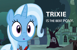 Size: 1070x704 | Tagged: safe, edit, edited screencap, screencap, character:trixie, species:pony, species:unicorn, episode:magic duel, g4, my little pony: friendship is magic, alicorn amulet, cropped, female, mare, ponyville, solo, tree
