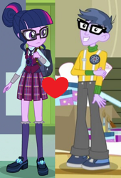Size: 516x758 | Tagged: safe, edit, edited screencap, screencap, character:microchips, character:twilight sparkle, character:twilight sparkle (scitwi), species:eqg human, ship:microlight, episode:a banner day, equestria girls:friendship games, g4, my little pony: equestria girls, my little pony:equestria girls, female, male, shipping, shipping domino, straight