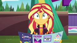 Size: 1920x1080 | Tagged: safe, edit, edited screencap, screencap, character:kiwi lollipop, character:sunset shimmer, character:supernova zap, equestria girls:sunset's backstage pass, g4, my little pony: equestria girls, my little pony:equestria girls, spoiler:eqg series (season 2), berry, cherry, clothing, cloud, day, exclamation point, eyelashes, female, food, gate, grass, holding, home alone, home alone 2: lost in new york, ice cream truck, impact font, jacket, k-lo, kiwi lollipop, leather, leather jacket, looking, looking at you, music festival outfit, offscreen character, outdoors, postcrush, shirt, sky, stars, su-z, supernova zap, t-shirt, text edit, tree, truck, vehicle, wall, wall of tags, woman