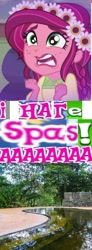 Size: 328x895 | Tagged: safe, edit, edited screencap, screencap, character:gloriosa daisy, equestria girls:legend of everfree, g4, my little pony: equestria girls, my little pony:equestria girls, aaaaaaaaaa, caption, expand dong, exploitable meme, glorio-sad daisy, glorio-spa daisy, gloriosa doesn't like spas, image macro, meme, screaming, spa, text, wow! glimmer