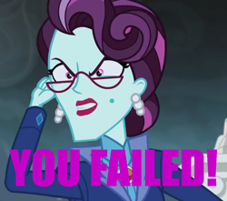 Size: 1018x900 | Tagged: safe, edit, edited screencap, screencap, character:principal abacus cinch, equestria girls:friendship games, g4, my little pony: equestria girls, my little pony:equestria girls, angry, caption, cropped, faec, female, image macro, meme, quote, reaction image, solo, team fortress 2, text, the administrator, you failed