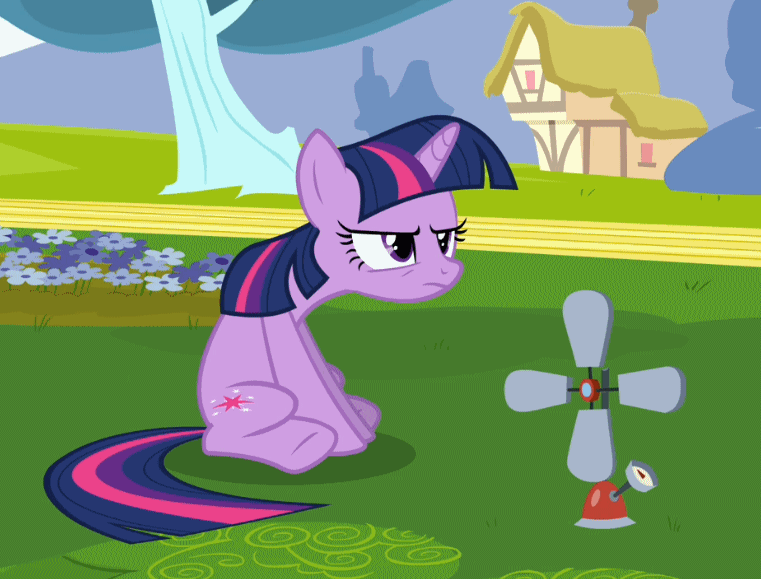 Size: 761x579 | Tagged: safe, edit, edited screencap, screencap, character:twilight sparkle, character:twilight sparkle (unicorn), species:pony, species:unicorn, episode:hurricane fluttershy, g4, my little pony: friendship is magic, anemometer, animated, cropped, crossover, female, gif, mare, pokéball, pokémon, solo, twilight is not amused, unamused