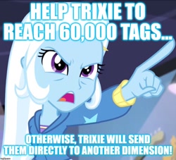 Size: 919x835 | Tagged: safe, edit, edited screencap, screencap, character:trixie, episode:guitar centered, equestria girls:rainbow rocks, g4, my little pony: equestria girls, my little pony:equestria girls, caption, cropped, image macro, meme, text, trixie yells at everything