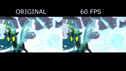Size: 1280x720 | Tagged: safe, edit, screencap, character:queen chrysalis, character:starlight glimmer, episode:the ending of the end, g4, my little pony: friendship is magic, 60 fps, animated, fight, interpolated, sound, webm