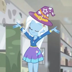 Size: 311x311 | Tagged: safe, edit, edited screencap, screencap, character:trixie, episode:good vibes, eqg summertime shorts, g4, my little pony: equestria girls, my little pony:equestria girls, cropped