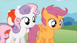 Size: 1920x1080 | Tagged: safe, edit, edited screencap, screencap, character:scootaloo, character:sweetie belle, character:twist, species:earth pony, species:human, species:pegasus, species:pony, species:unicorn, episode:the cutie pox, g4, my little pony: friendship is magic, animated, cr1tikal, not funny didn't laugh, penguinz0, poor quality, sound, vulgar, webm