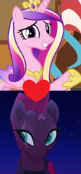 Size: 176x378 | Tagged: safe, edit, edited screencap, screencap, character:princess cadance, character:tempest shadow, episode:the one where pinkie pie knows, g4, my little pony: friendship is magic, my little pony: the movie (2017), female, lesbian, shipping, shipping domino, tempestdance