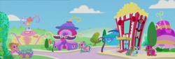 Size: 2120x720 | Tagged: safe, edit, screencap, character:cotton candy (g3), g3, g3.5, equestria, intro, ponyville