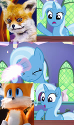 Size: 607x1024 | Tagged: safe, edit, edited screencap, screencap, character:trixie, episode:all bottled up, g4, my little pony: friendship is magic, meme, miles "tails" prower, sonic movie 2020, sonic the hedgehog (series), trixie fixing meme