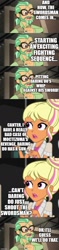 Size: 500x2120 | Tagged: safe, edit, edited screencap, screencap, character:daring do, my little pony:equestria girls, canter zoom, caption, chestnut magnifico, comic, harrison ford, image macro, indiana jones, raiders of the lost ark, screencap comic, steven spielberg, text