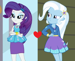 Size: 1278x1040 | Tagged: safe, edit, edited screencap, screencap, character:rarity, character:trixie, episode:a fine line, equestria girls:rainbow rocks, g4, my little pony: equestria girls, my little pony:equestria girls, cropped, female, lesbian, rarixie, shipping, shipping domino