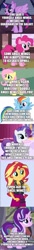 Size: 500x3728 | Tagged: safe, edit, edited screencap, screencap, character:fluttershy, character:pinkie pie, character:rainbow dash, character:rarity, character:starlight glimmer, character:sunset shimmer, character:twilight sparkle, character:twilight sparkle (alicorn), species:alicorn, species:pony, my little pony:equestria girls, april fools, april fools 2020, april fools joke, blade (marvel comics), comic, die hard, guardians of the galaxy, pulp fiction, screencap comic, snakes on a plane, the big lebowski, they live